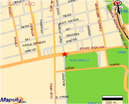 Map Of Chile Santiago. Two street maps of the